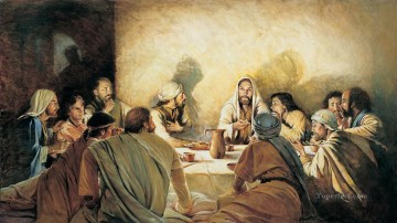 クリスチャン・イエス Painting - ユダのいない最後の晩餐 宗教的なキリスト教徒